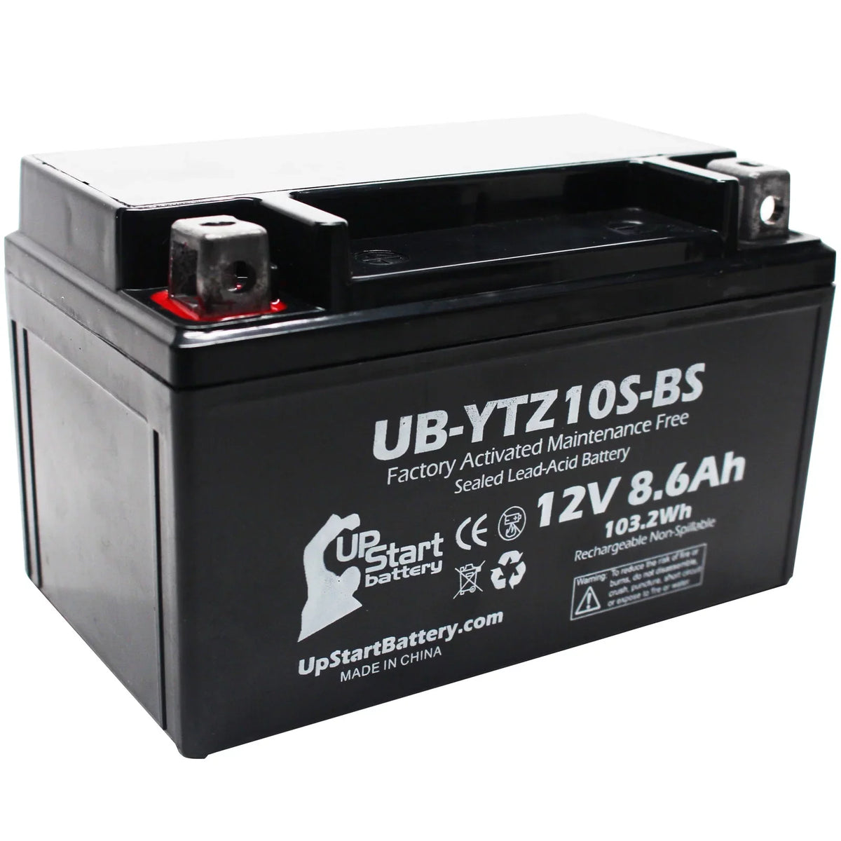UB-YTZ10S-BS Battery Replacement 8.6Ah, 1000CC Activated, Free, 2005 YZF-R1 - Yamaha Battery 2-Pack Motorcycle UpStart 12V, Factory Maintenance