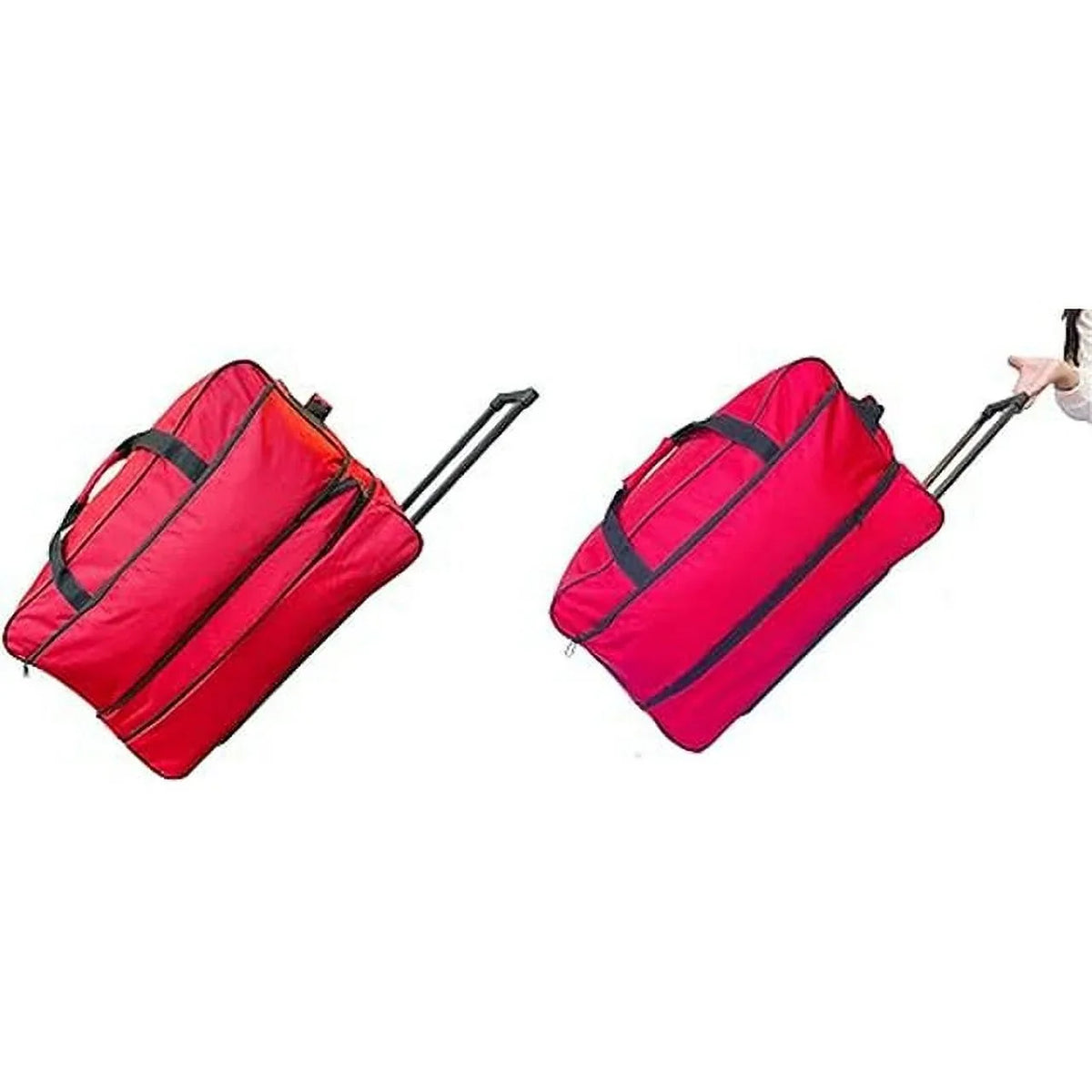 with Travel Bar - System, Multi-Pocket - Duty Bag Iron Duffle Collapsible 28" Red Bag Heavy Wheels