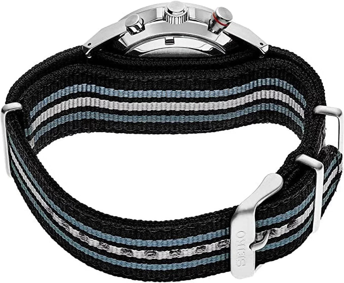 Watch with Men's Nylon SSB409) Strap, Japanese Quartz Black, Steel Seiko Stainless 22 outfit (Model: