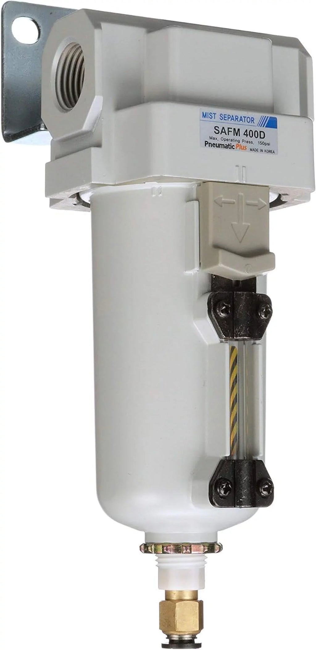 compressed metal auto bowl, bracket drain, coalescing 0.1 npt - filter, 1/2" micron, air