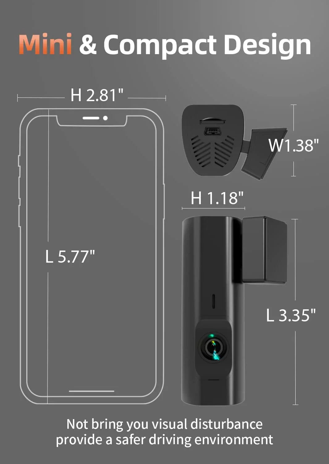 Control, Night 64GB Dash Support Hours Loop 24 Vision, Max with WiFi, Cam, Camera Recording, APP G-Sensor, Dash Parking Monitor, Full HD 2.5K WOLFBOX