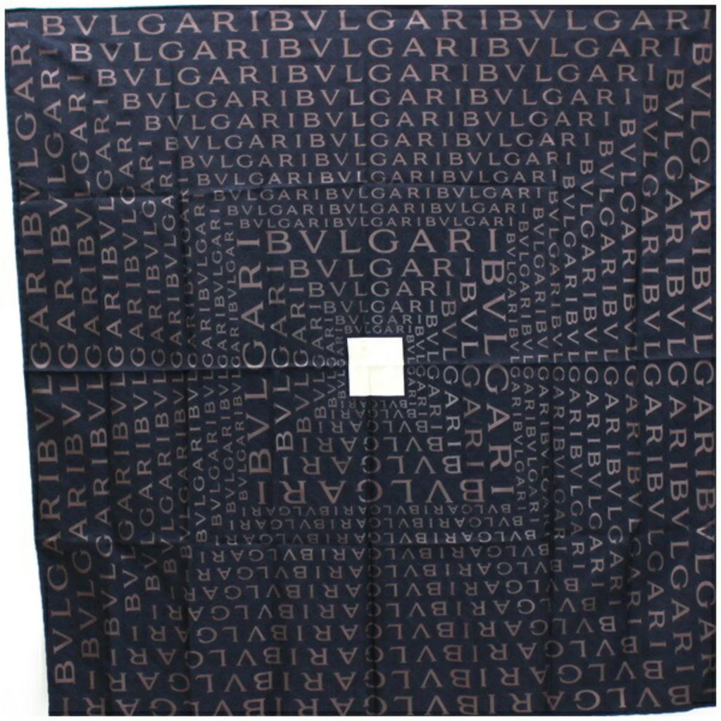 Pattern BVLGARI Ladies (Good) Bvlgari Silk | Mania Muffler Black Scarf Pre-Owned