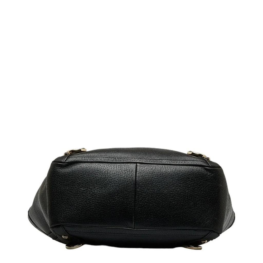 Handbag Women's Pre-Owned Abbey (Good) Tote Black 130739 Bag Leather