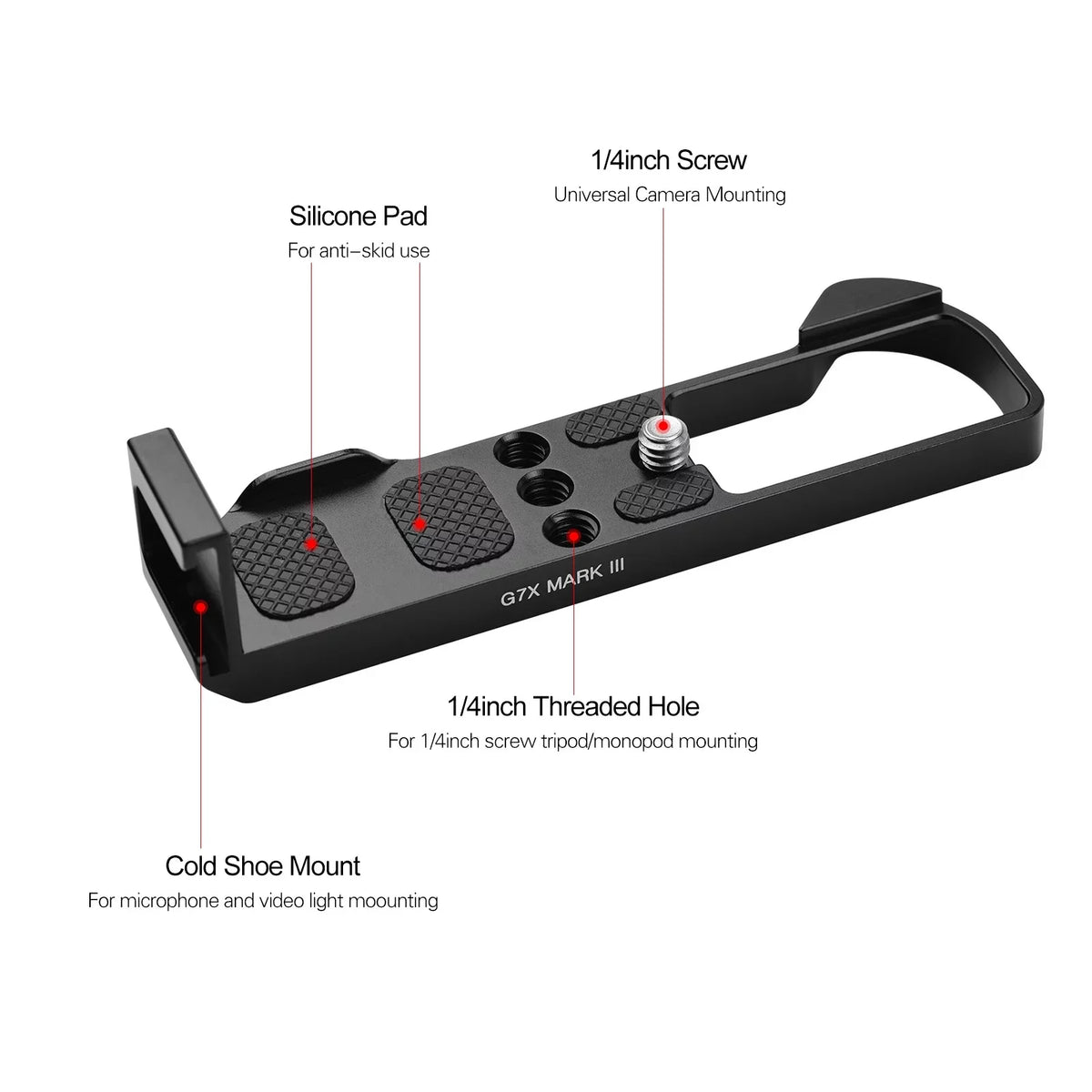 Suzicca 3/8 G7X Threaded Release for Canon Quick Camera Camera Accessories Mark Shoe with III 1/4 Cold Mount Plate Wrenches L Replacement Holes