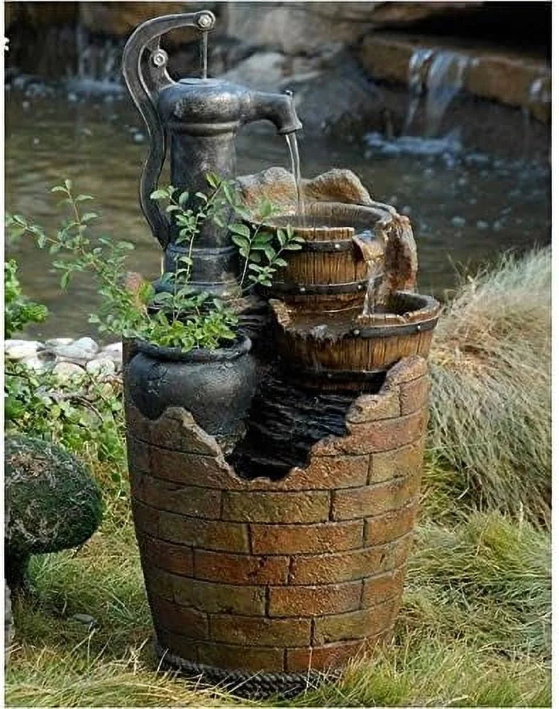 In Cascading Brown Fountain Pump liquid Resin Modern liquid