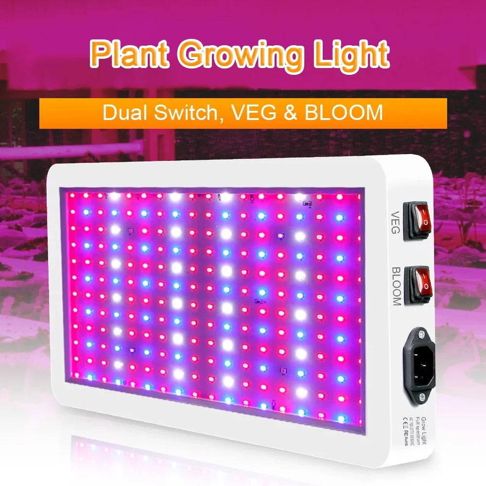 Greenhouse Bloom Veg 312 Seedlings for Hanging for IP65 Waterproof Switch 2000W Lamps Plant Spectrum Flowers LED Dual LEDs and Light Grow Full Plants Indoor Growing