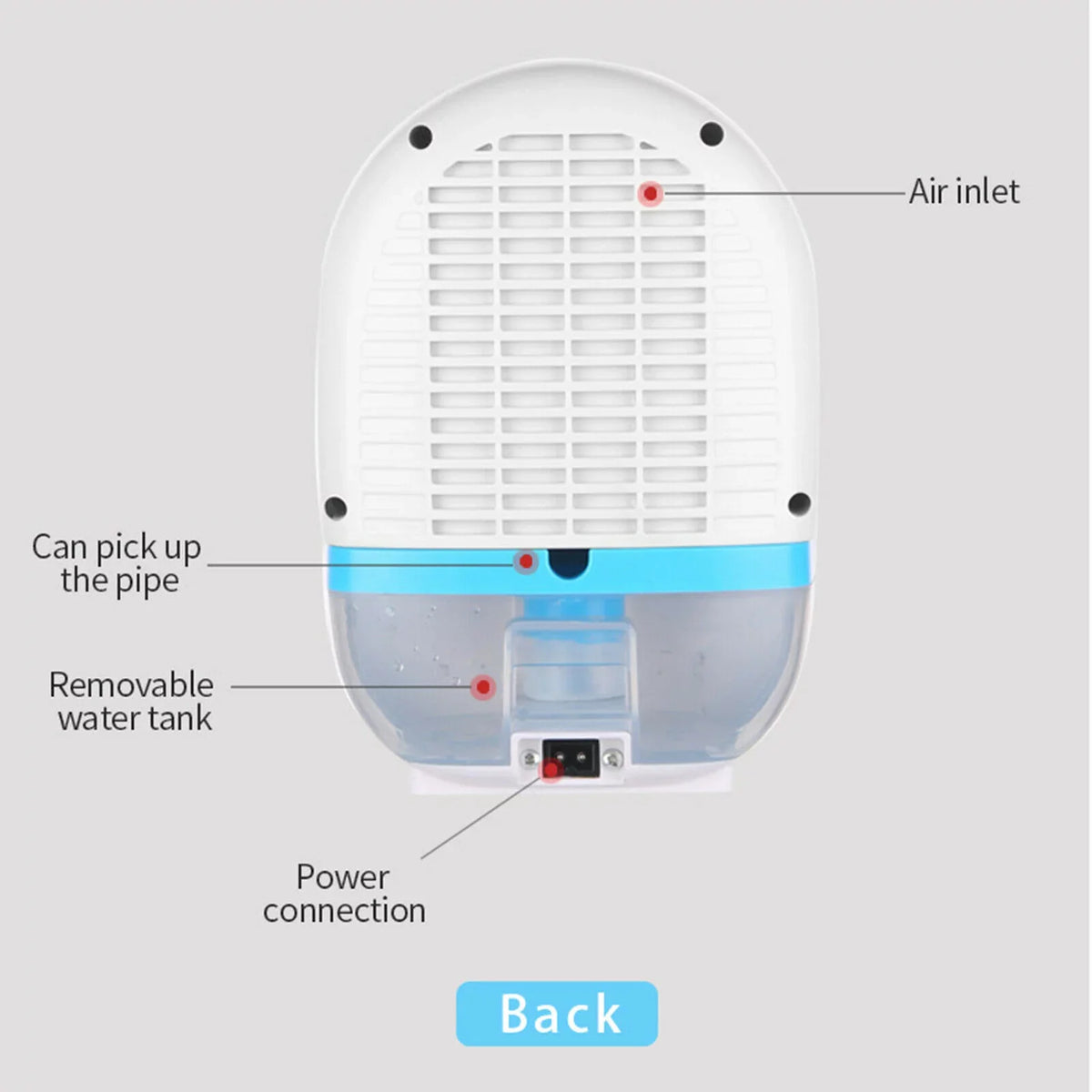 Air Control Home Remote Free Dryer Bedroom 500ml Mini Moisture Dehumidifier Damp