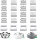 liquid Foam 67oz/2L NautyPaws 16 with Replacement Fountain(20PACK) and Filters, Steel Cat Fountain Cupcake Stainless Cat Compatible Carbon and Filters, Ceramic Fountain with Cat Wave Filters 4