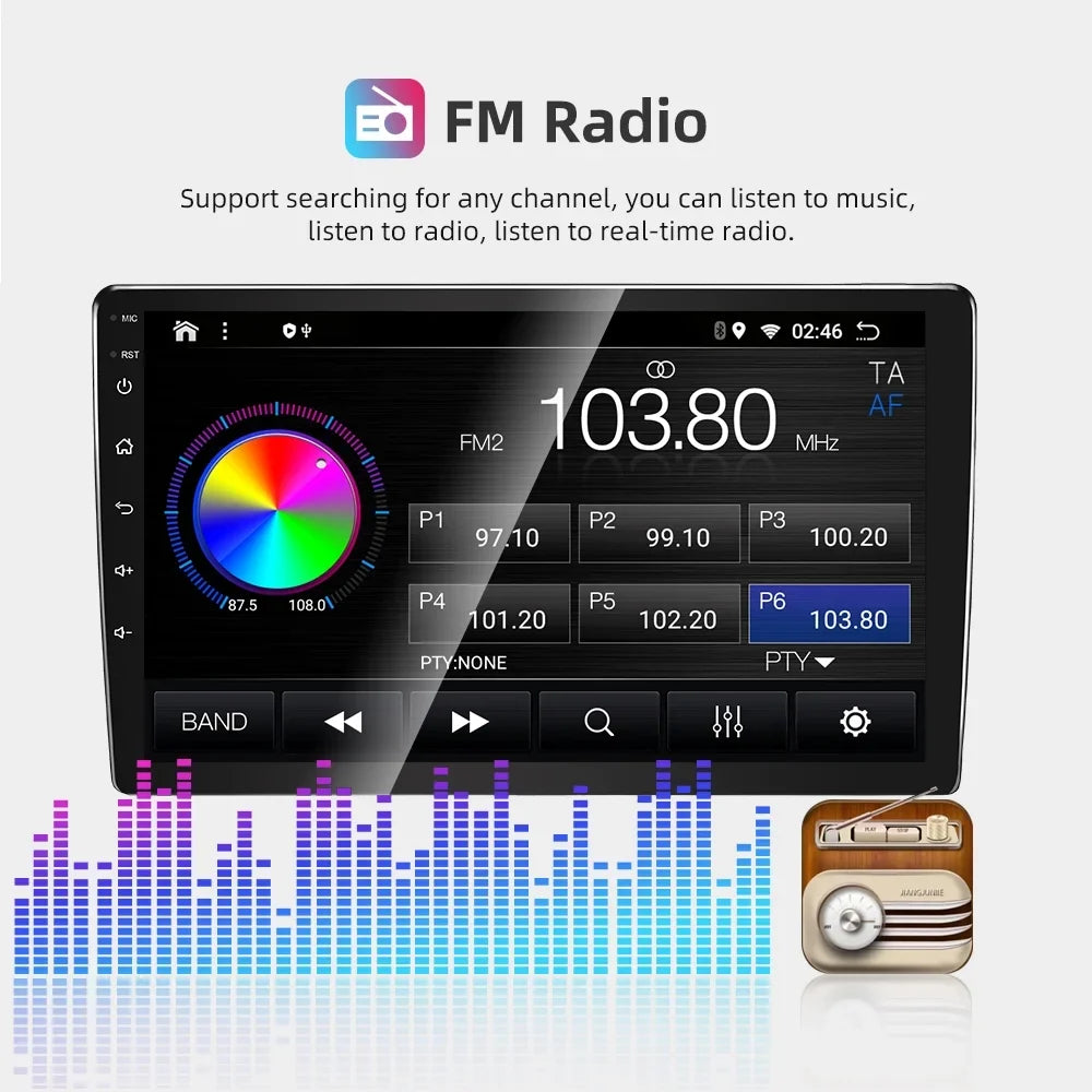 Screen Wireless Car Android Support Stereo 10 JMANCE 9" for Touch Radio Auto CarPlay 2011-2014 Andriod Sienna