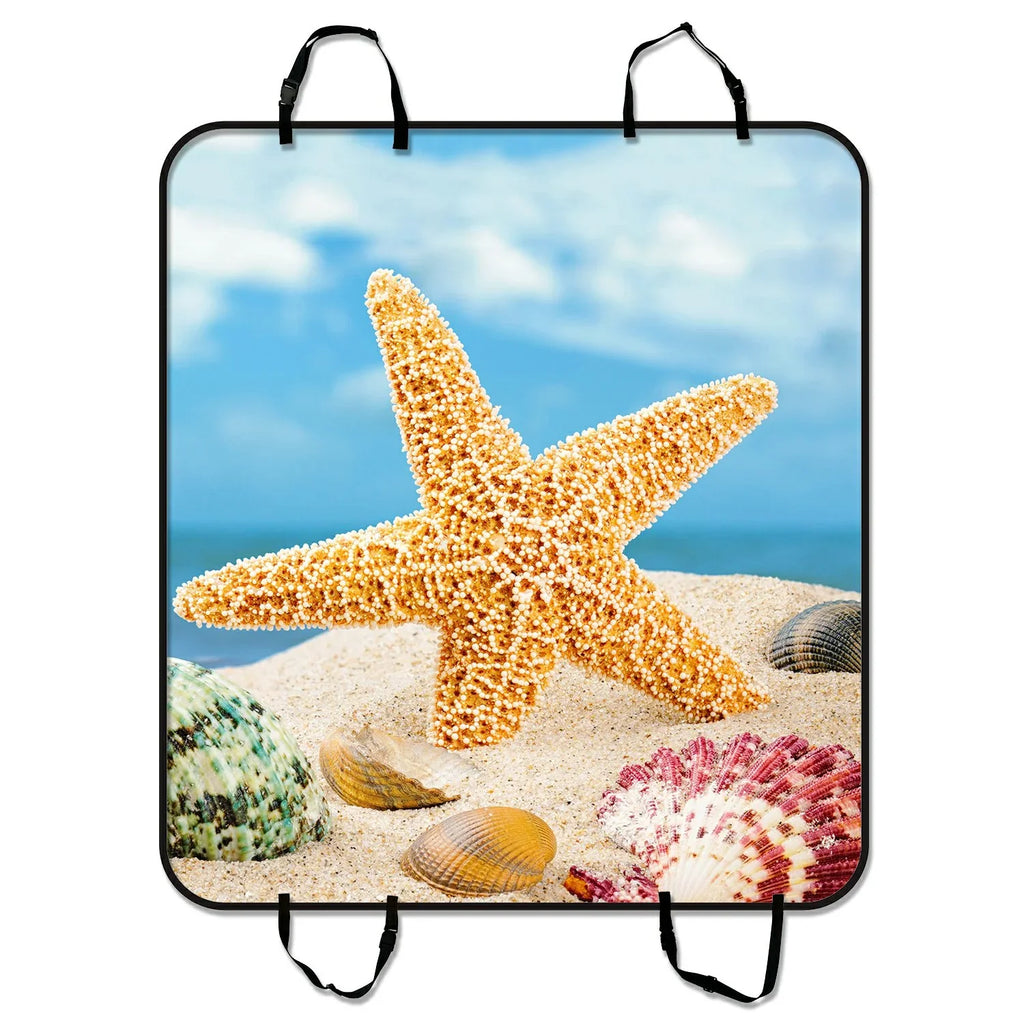 Beach inches Mat GCKG Summer Seat Trucks Seat Starfish Mat SUV Cover and Car Sand Seashell 54x60 Trunk Hammock Sky Pet Cargo Mat Cars For Car Dog