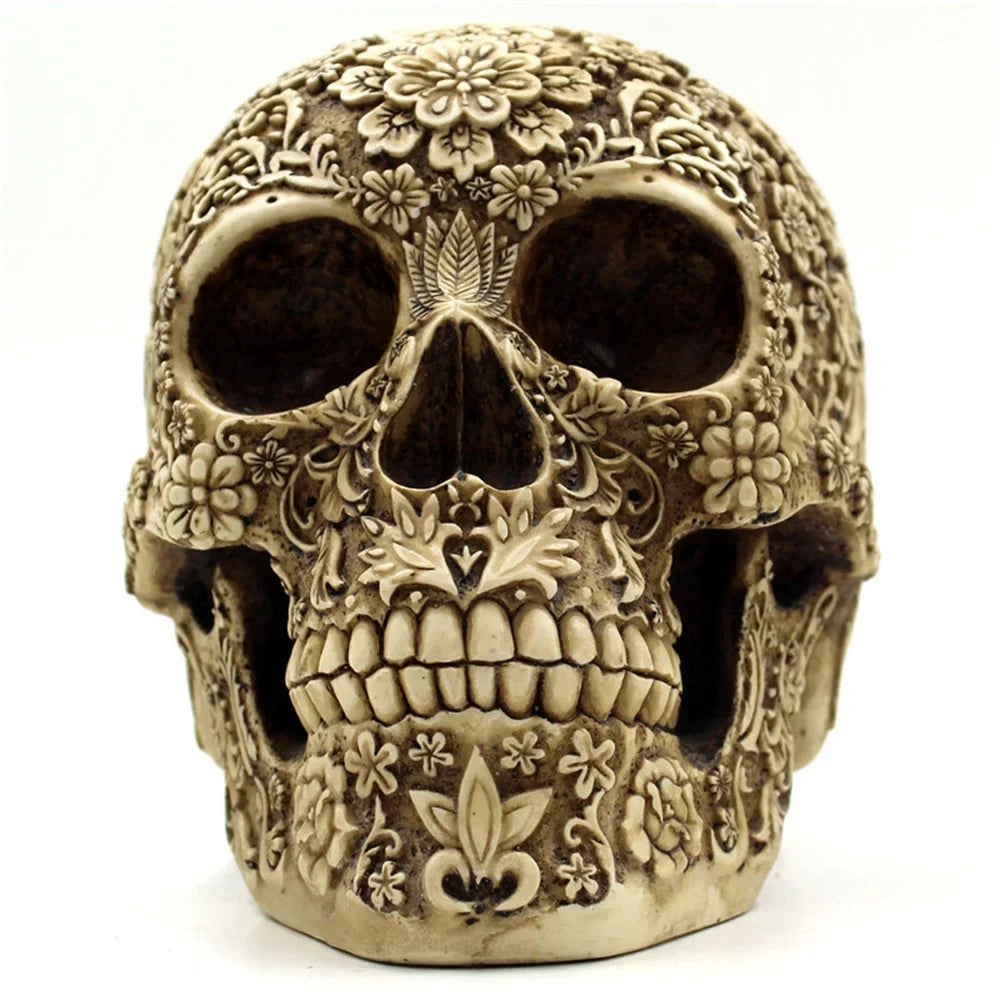 Props Decoration Retro Spoof Decoration Mai Skull Foreign Menghua Skull Halloween Horror Resin American And European Trade Face