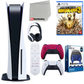 5 Remote, Microfiber Accessory ( Red Controller, Kit Extra 3 Media Disc) Cloth with Playstation and Edition, Bundle Borderlands Cosmic Disc Cleaning Ultimate Headset, Version PS5 Starter