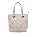 Authenticated Canvas Paris-Biarritz Pink Unisex (Good) Fabric Tote Tote Pre-Owned Small Bag