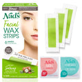 Face 8 - Wax for Strips Facial Wax + Removal Nad's Kit Waxing + Facial Oil Women Powder Hair 48 With Wipes Protection - Strips Skin Calming