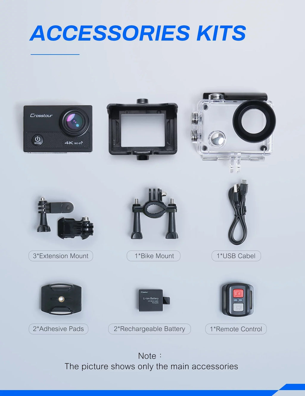 Action WiFi 16MP Underwater CT9000 Sports 40M Crosstour with & Control 4K/25FPS/ Remote IP68 Camera