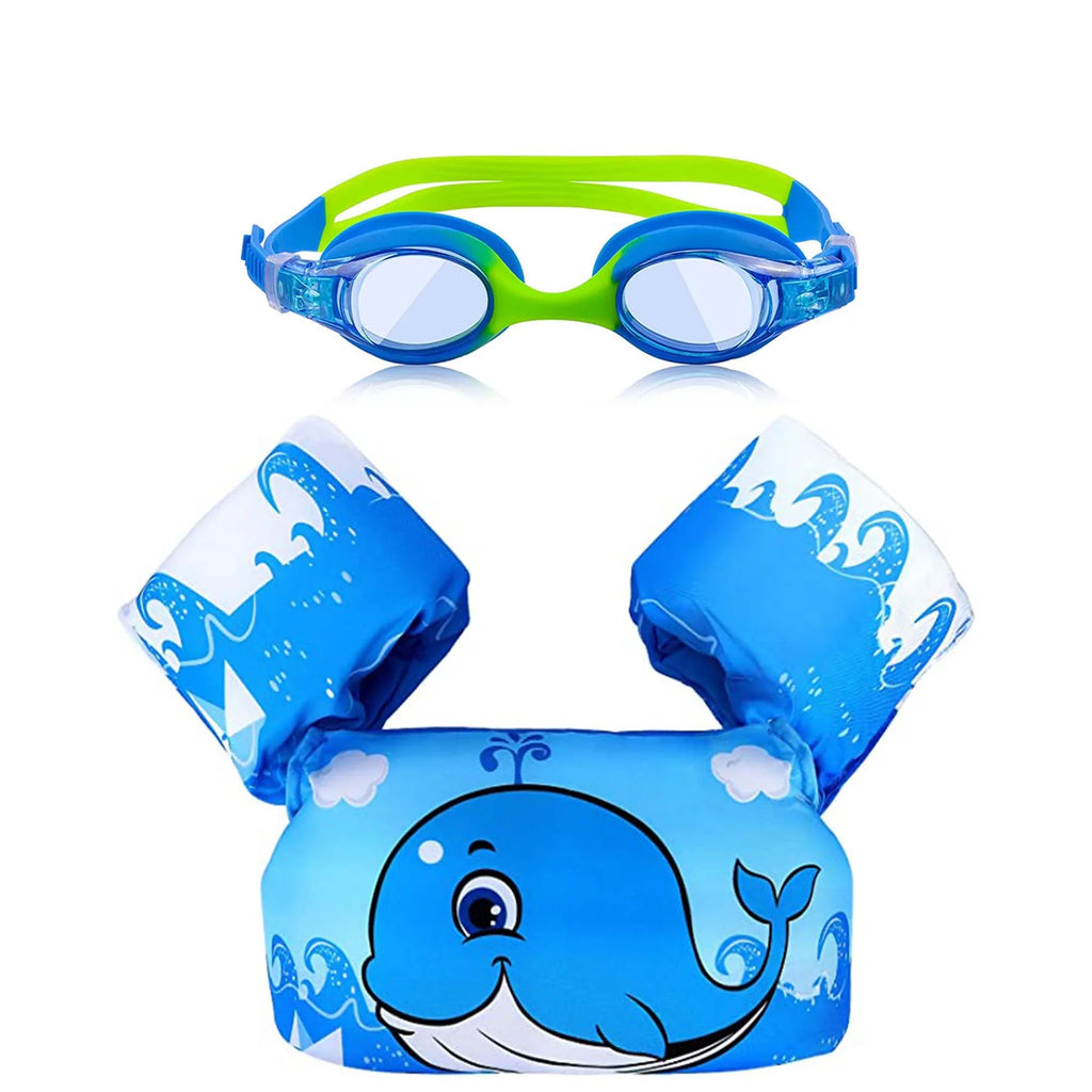 Training Pool, lbs Vest Toddler Jacket Swimming for Equipment Girls for Learning for Swim with Life Goggle Strap Jacket Swimming Adjustable & Boys Suitable Swimming 3-14yrs, Kids Swim 22-66