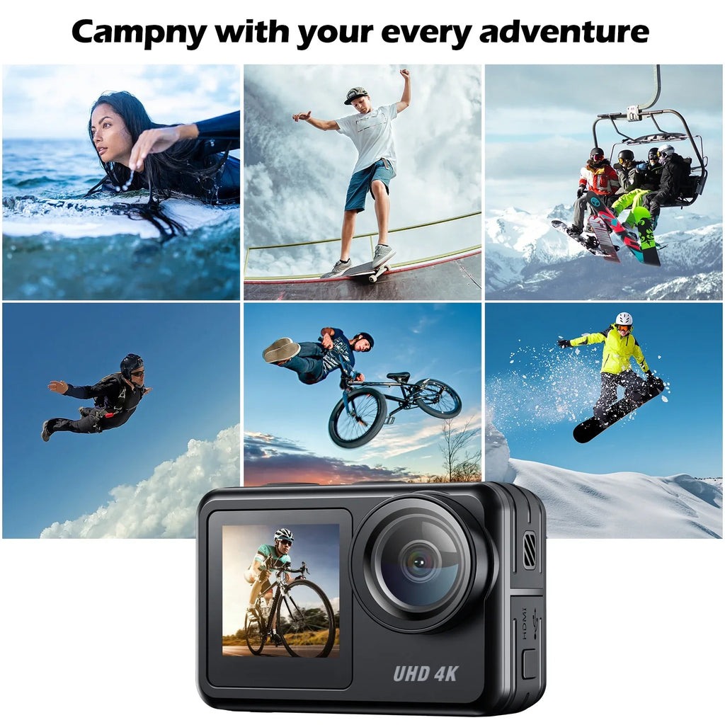 20MP Underwater Campark Camera Accessories Screen Kits Waterproof Camera Camera Compatible Sports WiFi GoPro 30FPS Touch Camera Vlog Action 4K