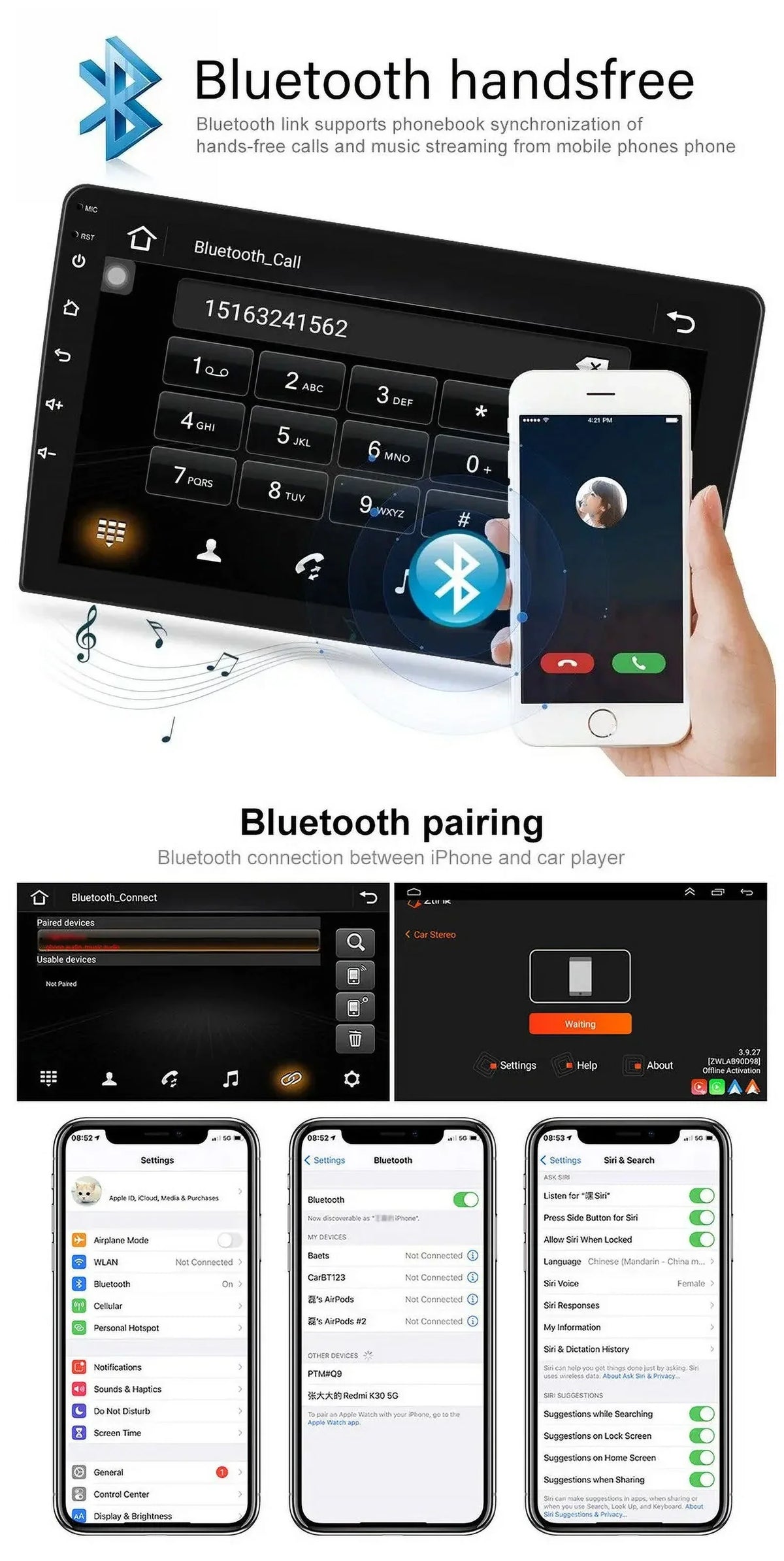Jeep Carplay 2+32 Cherokee For 2014-2022 Grand GPS 9" Car Stereo Navigation Radio Bluetooth IPS 1280*720 Android