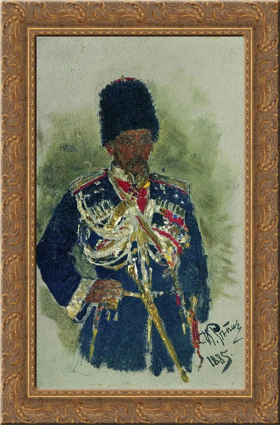 of Ornate Wood Cherevin Repin, the P.A. Framed royal 18x24 General guards. by Canvas form Gold Ilya in Art