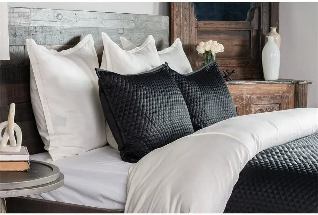 by Sham Home Black Sateen Kosas Winthrop 100% Euro