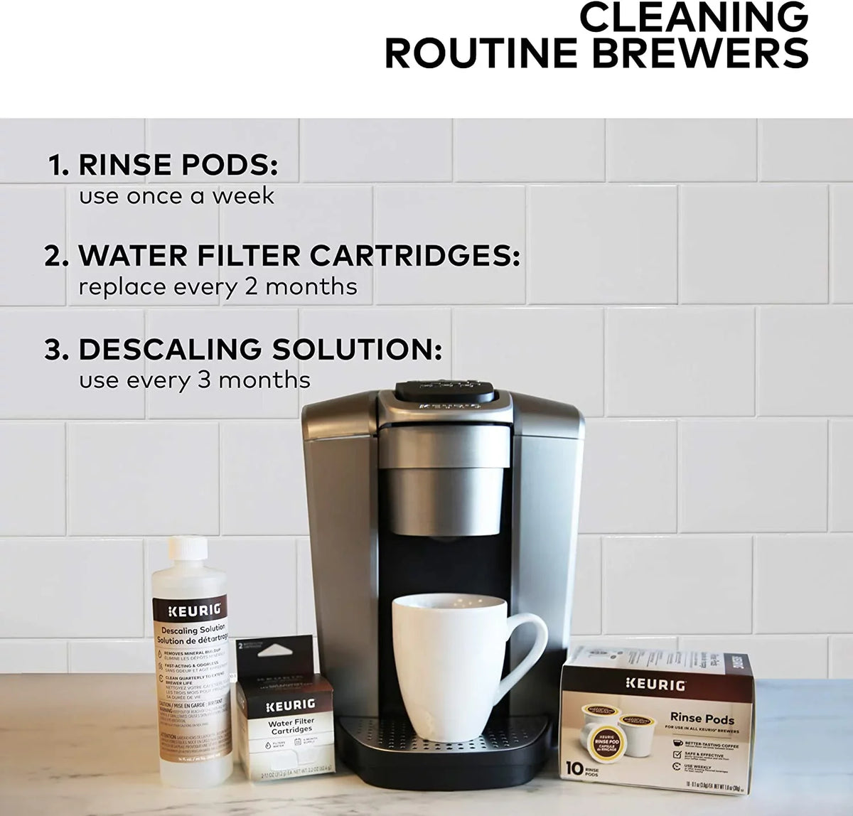 Classic/1.0 6) 2.0 Rinse Over, Keurig Compatible of Reduces & Carry Count 10 Pods, with Coffee (Pack Keurig K-Cup Flavor Makers, Pod