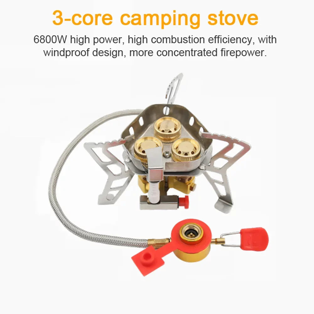 Camping Windproof Valve Stove, Cooking Tomshoo 6800W Adjustable Gases, High Hiking for Picnic Backpacking
