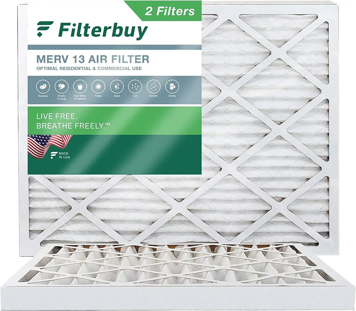 Furnace Air MERV AC 13 HVAC Filters (2-Pack) Filterbuy 12x16x2 Pleated