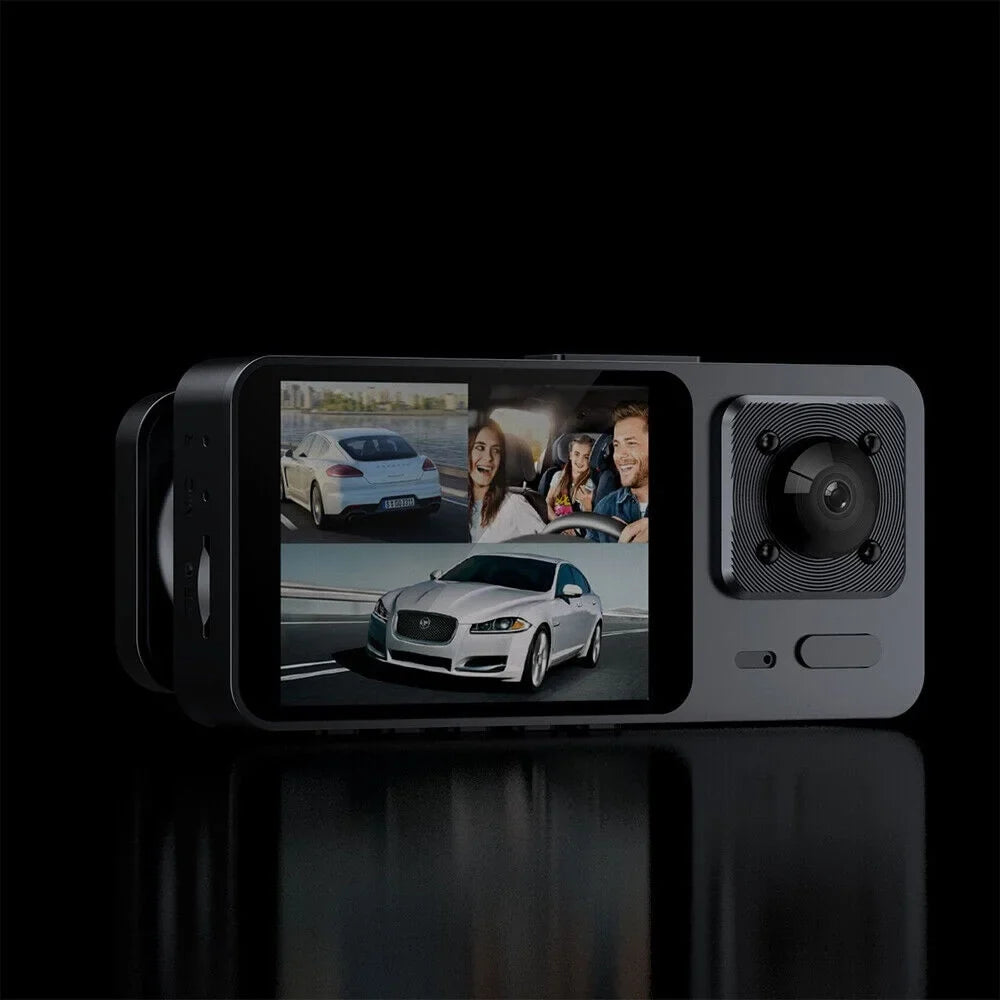 1080P Camera 3 Front Dash Onemayship Inside Rear Cam Video Car G-Sensor Recorder DVR Lens