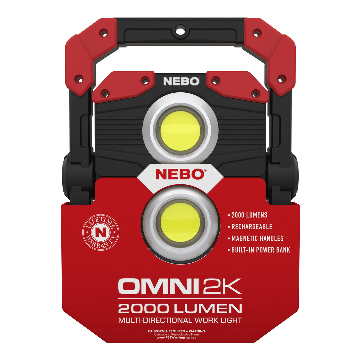 2,000 Work Black Omni LED Lumen NEBO COB Rechargeable Handheld Light