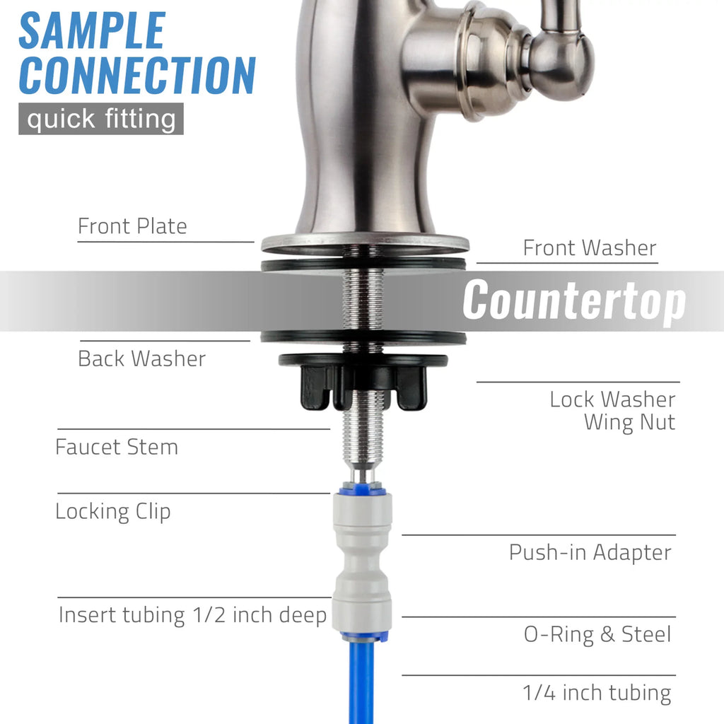 Brushed iSpring Heavy Drinking Osmosis, Spout Contemporary Reverse Faucet, Nickel Kitchen Sink RO GK1-BN Duty High liquid, Bar