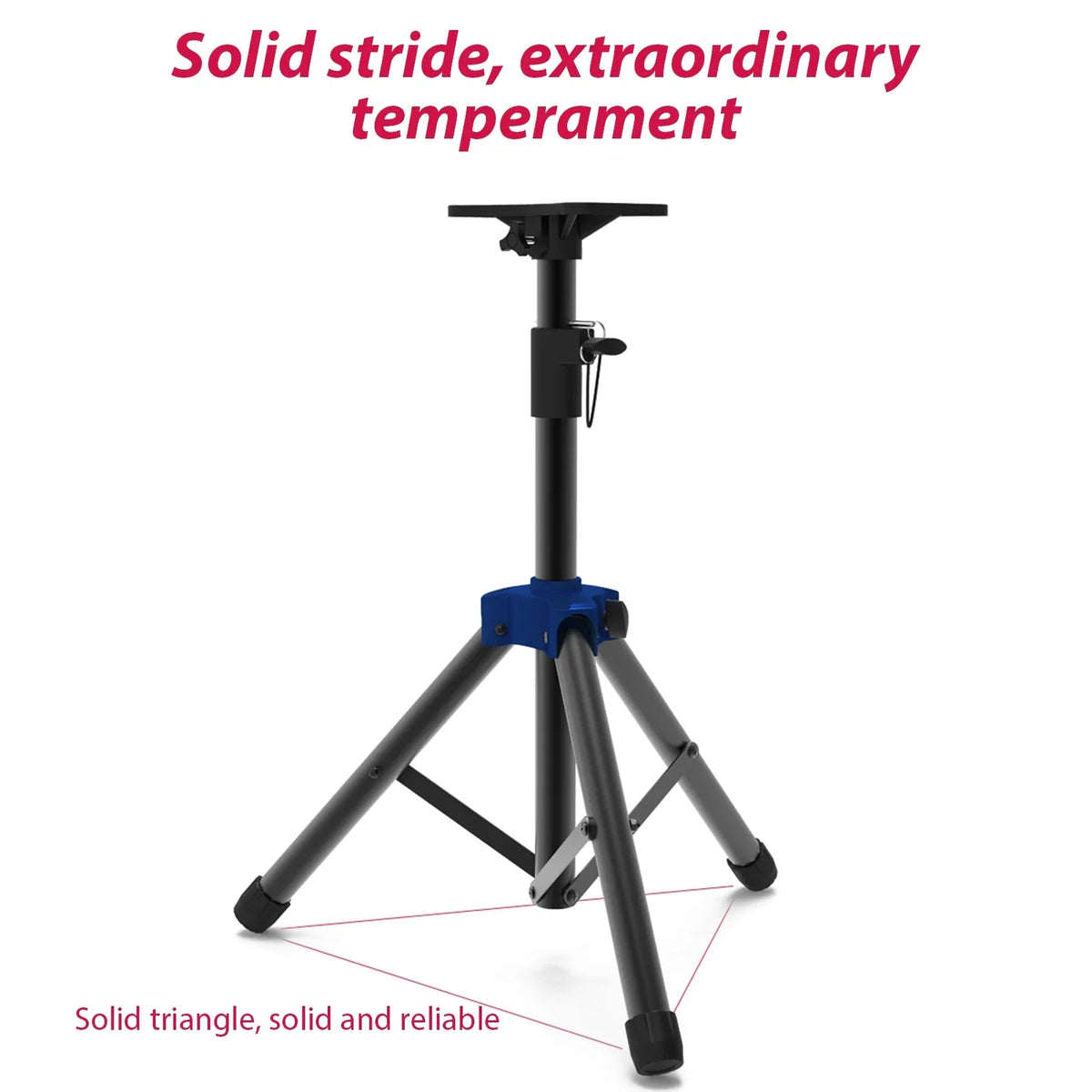 Height, Speakers Stand Base with Carevas for Three Bracket, Telescoping Triangle Studio Duty Heavy Speaker point