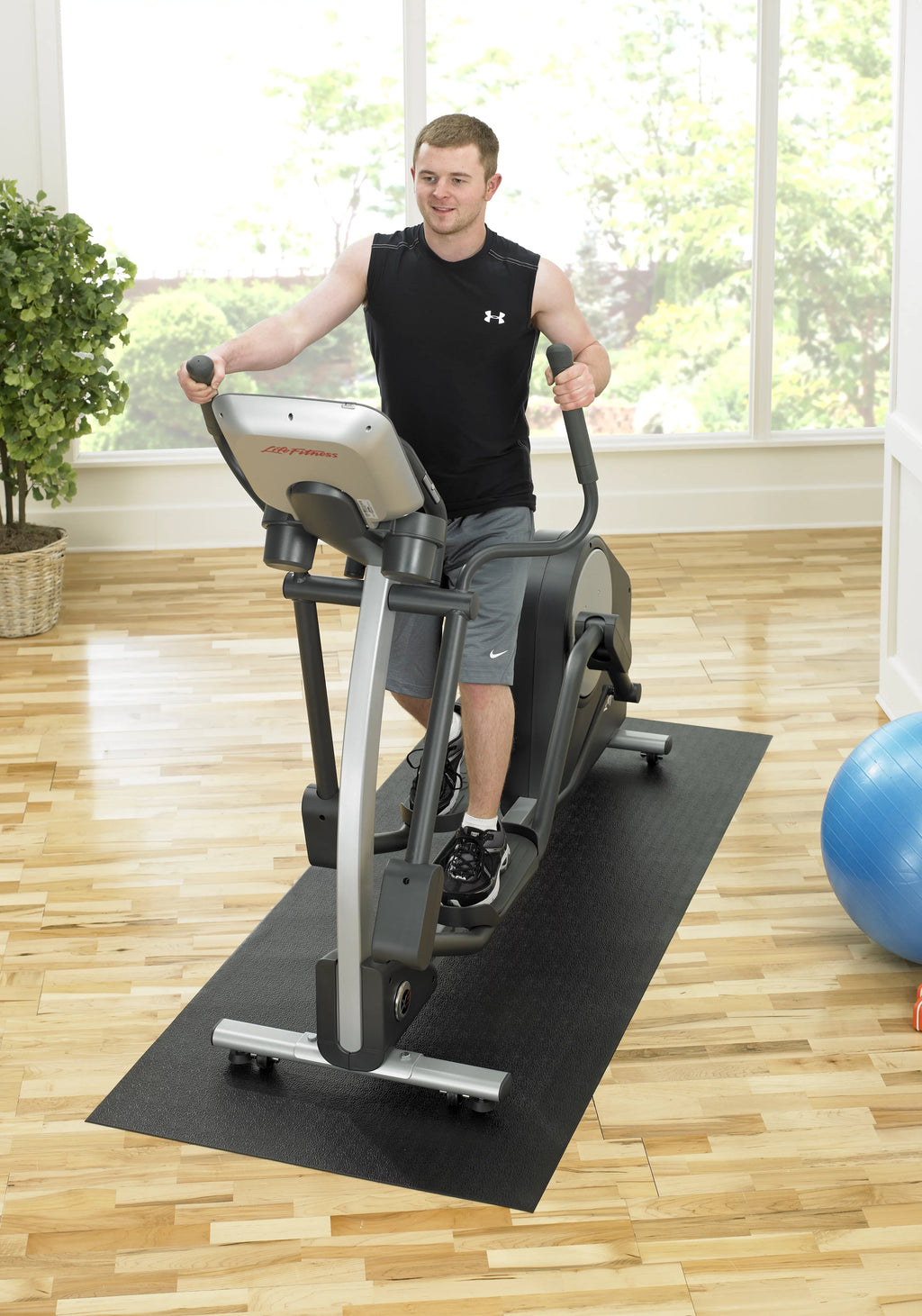 Fitness - Gray, 36" SuperMats x Foam Vinyl 78" - - Equipment Standard TreadmillMat Mat, Dense grade