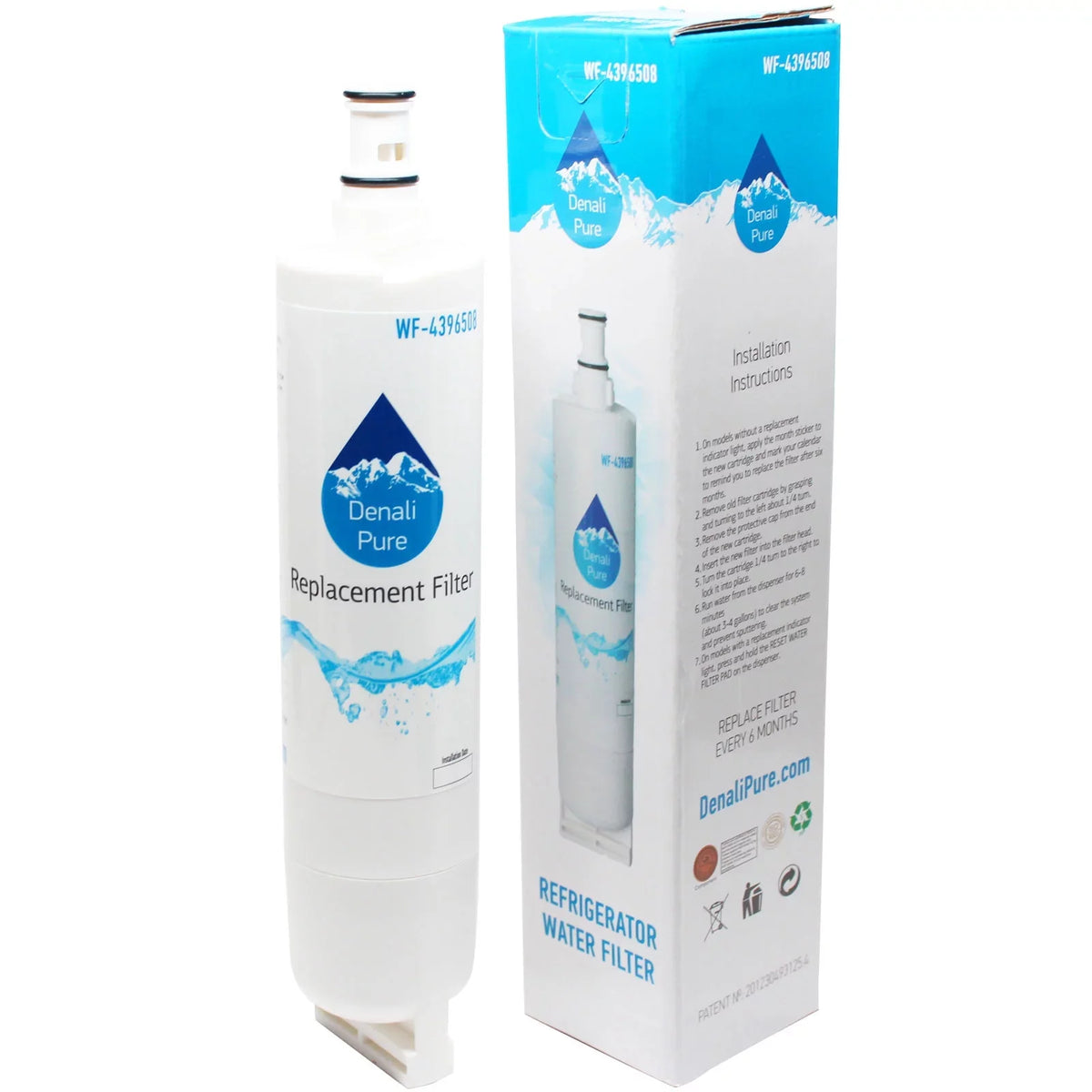 3-Pack Cartridge liquid GS6SHAXKQ01 Refrigerator - Whirlpool for Filter liquid 4396510 with 4396508, Filter Compatible Fridge Whirlpool Replacement