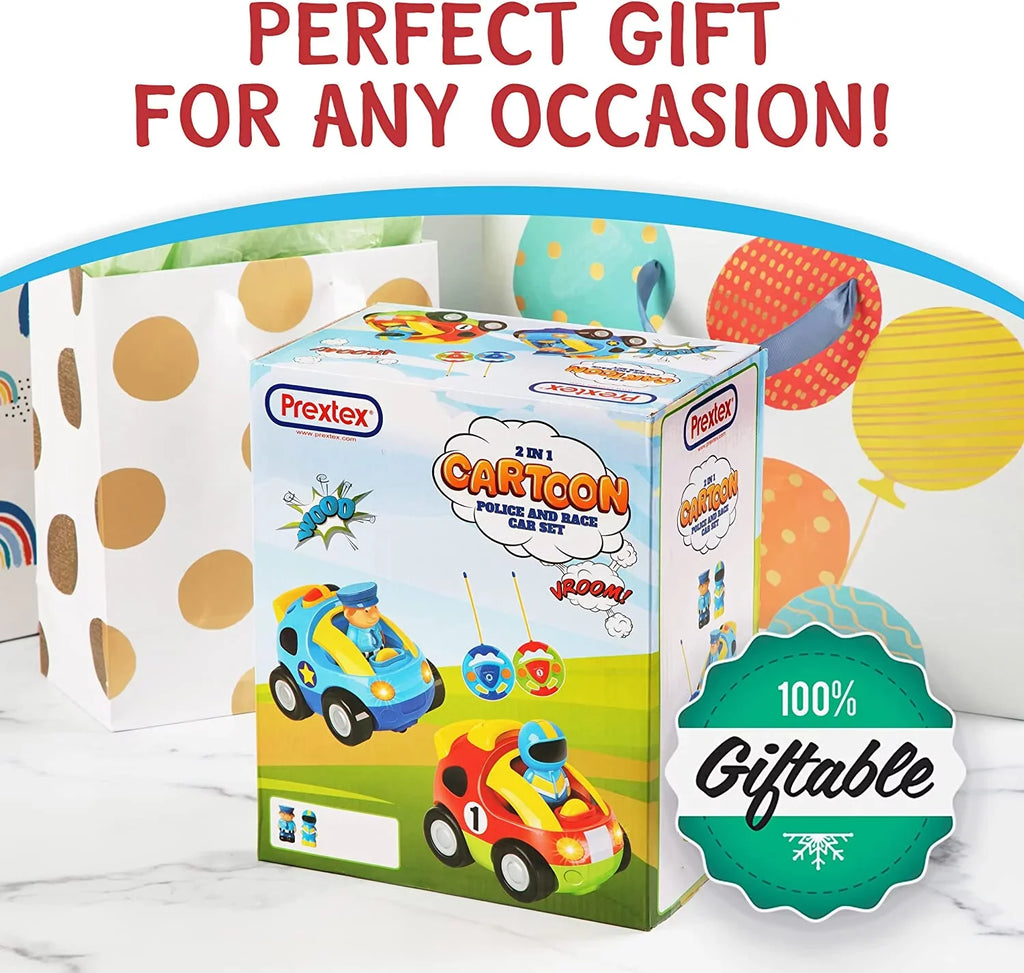 | Car Cars for with - Together Prextex - Race & Toys Boys, Different Cartoon Gifts Police Each Toddler - 2 2-4 Ages and Car Kids, Girls Control Remote Boys So RC Both Frequencies Pack for Race Can