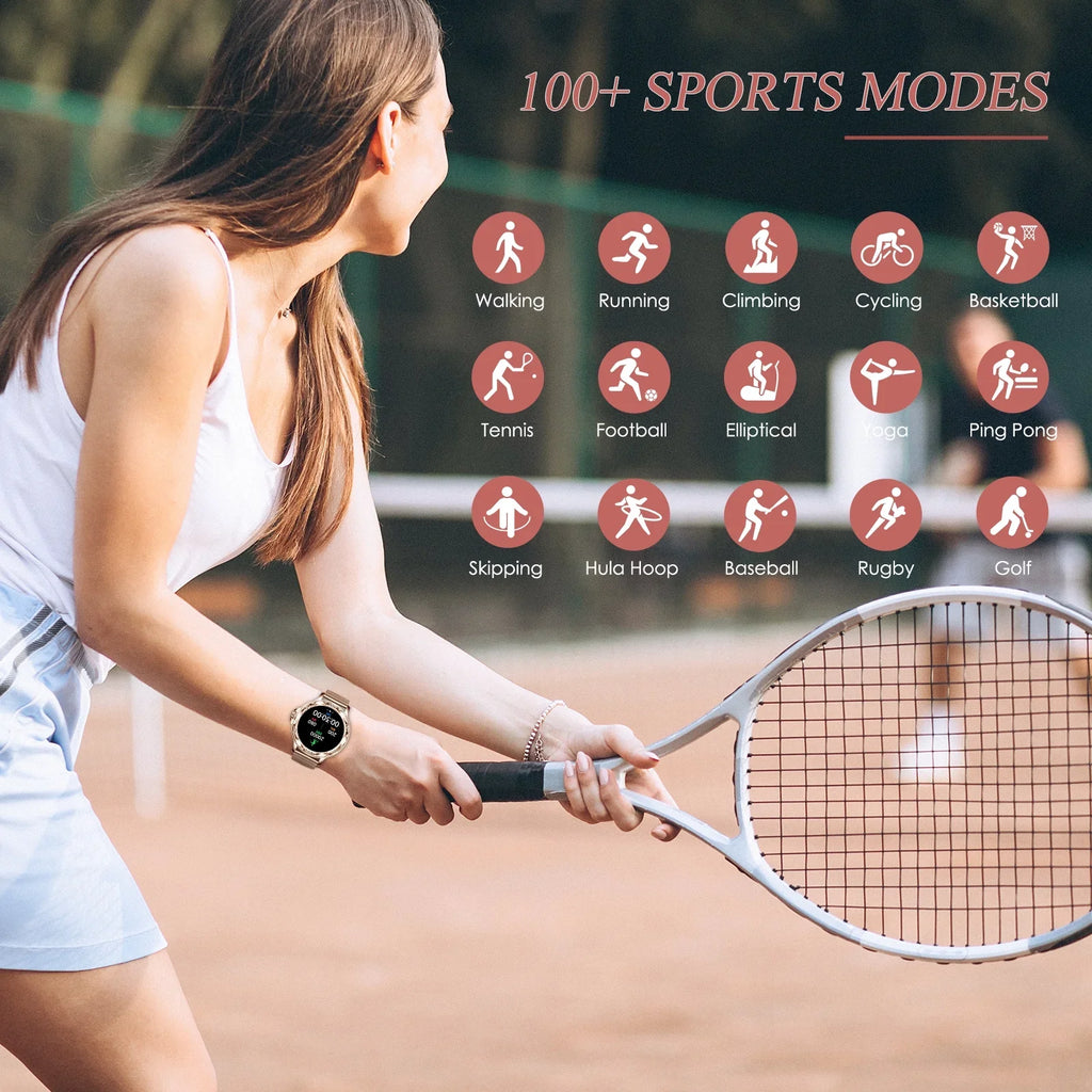 Android iPhone Lightweight (Answer/Make Watch Women 1.2" Calls) VOPOCO Smart Sports Smartwatch for HD Screen for