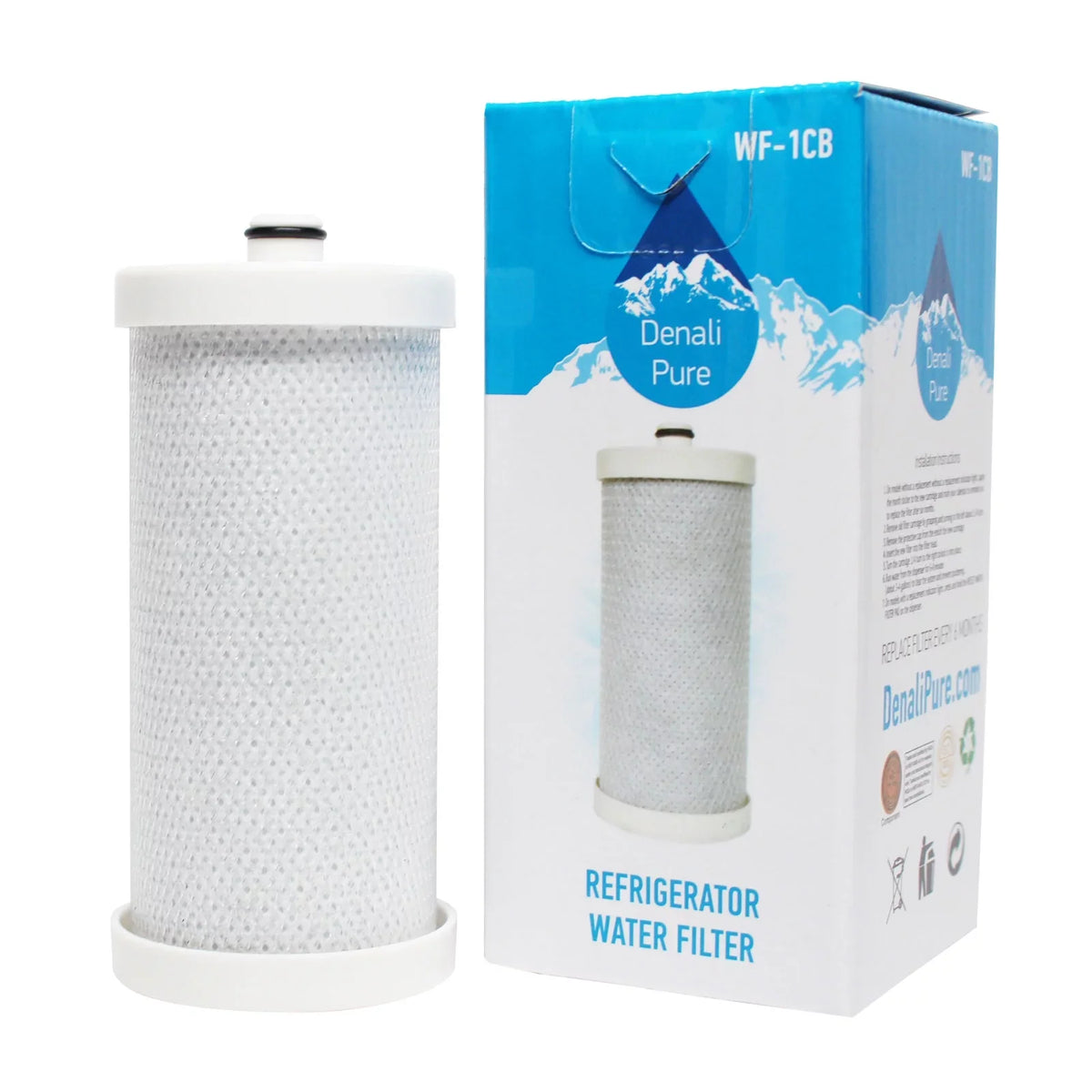 5-Pack Filter Replacement for WFCB with Refrigerator Fridge Westinghouse - WF1CB, Westinghouse - Pure liquid Cartridge Filter Denali WWSS2601KW3 White liquid Compatible White Brand
