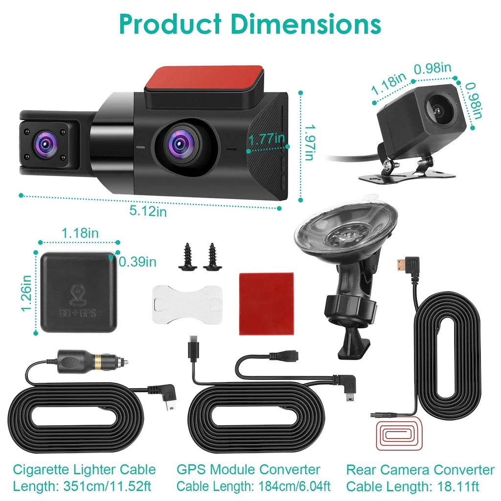 Full HD 2K G-Sensor Parking Recording Night iMounTEK with GPS Monitor Loop Dash Vision DVR Car 140° Recorder Dashcam Video Car Cam Angle