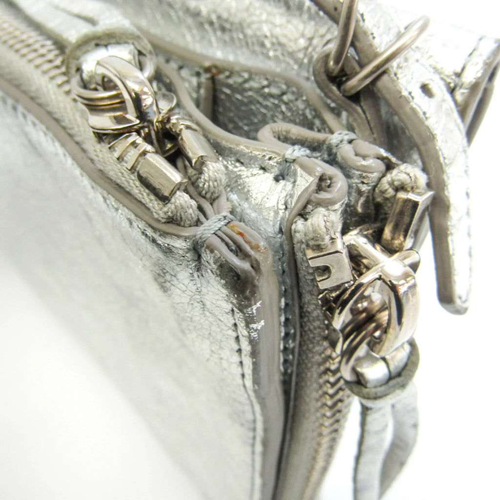 Shoulder XS Paper (Good) Pre-Owned Silver Balenciaga 398815 Leather Triple Bag Women's