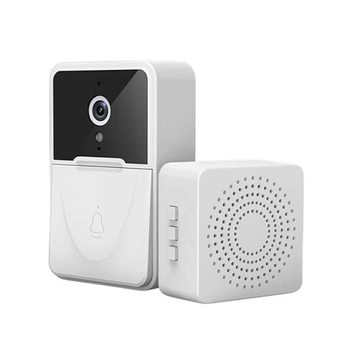 Two Intercom FFF-GPCT3605 Door Chime Audio Vision, Wireless Door Phone Smart Bell Fresh Night Doorbell Way Security Finds Camera Video Bell Wi-Fi White Fab