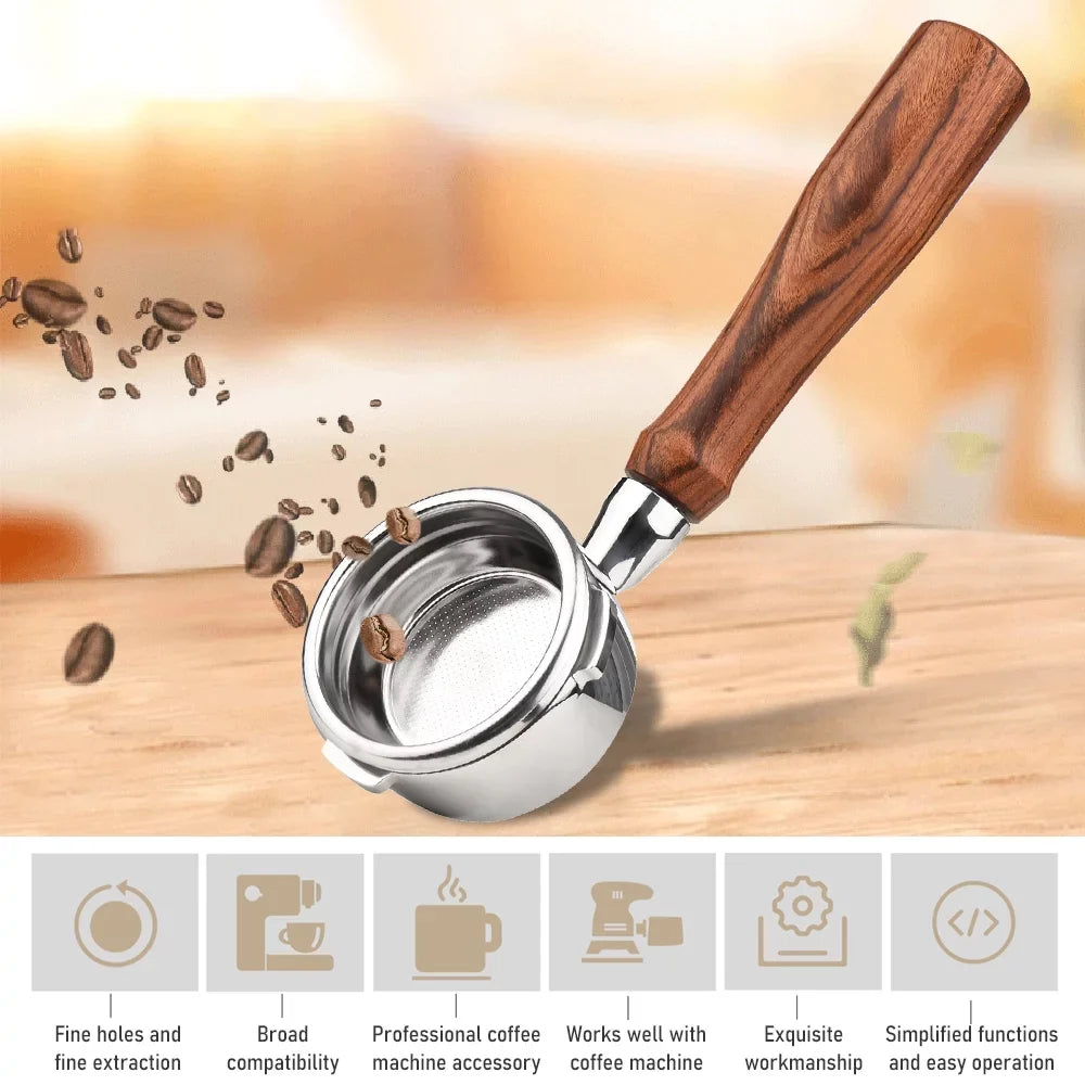 Cup Wooden Naked Barsetto Stainless For Ba101 3 Ears Steel Filter Coffee Calphalon Ba102 Bottomless Handle Temp Basket Portafilter 58Mm Replacement Iq