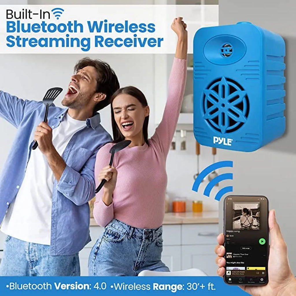 Indoor 1/2” Watt Speakers Dual Bluetooth Polymer Compliance Full Waterproof High PyleUsa Marine,Deck,Patio,Poolside Range 5.25” Pair-500 Tweeter-Home, System 2-Way exterior Boat, Speaker w/ PDWRBT56BL