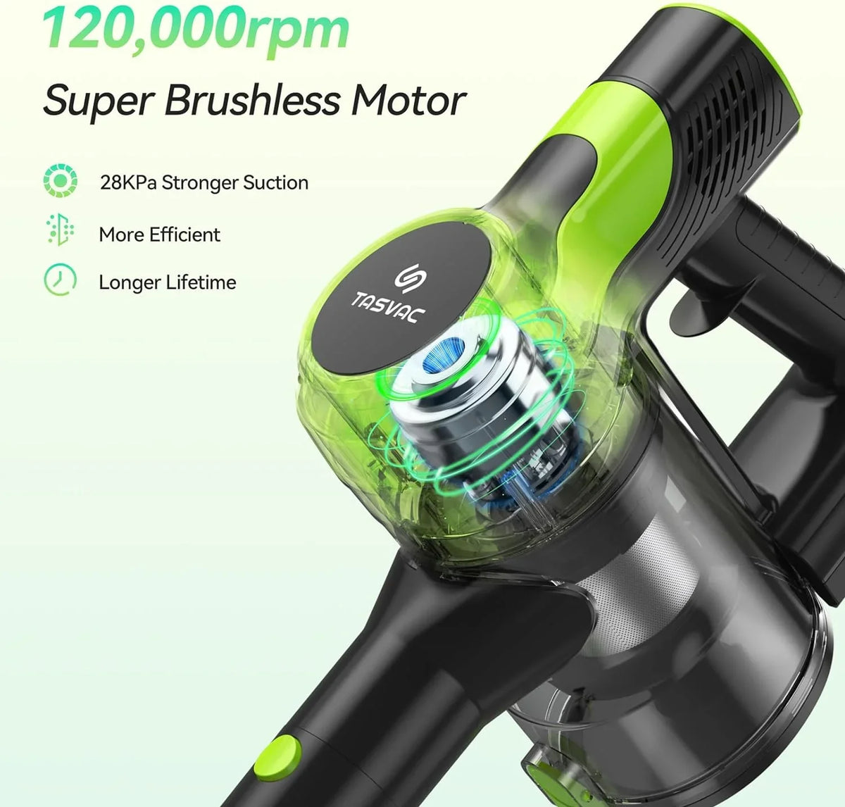Vacuum Carpet Vacuum Vacuum 6-in-1 Lightweight Cordless Mins, Powerful Floor Cleaner, for Hair 45 Battery and Up Cleaner 28KPa Vacuum Stick Rechargeable Pet to Cordless 2200m-A-h Vacuum, Home