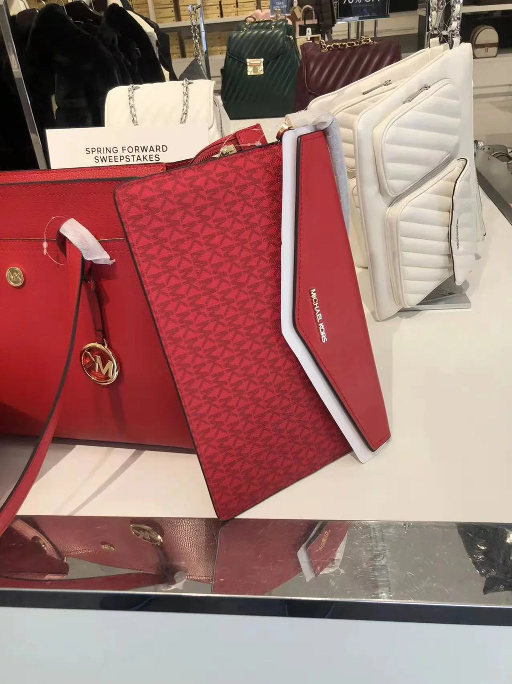 Bag Michael In Pebbled Multi Maisie Leather Large Flame Tote Kors 3-In-1 35T1G5Mt7T