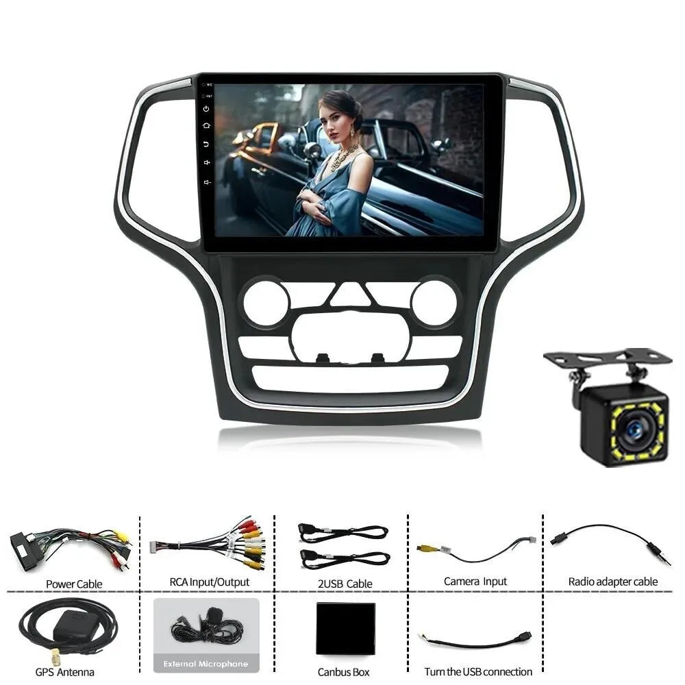 Jeep Carplay 2+32 Cherokee For 2014-2022 Grand GPS 9" Car Stereo Navigation Radio Bluetooth IPS 1280*720 Android