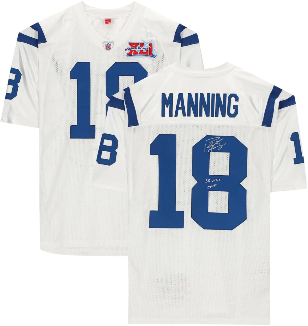 Colts Manning Fanatics Inscription XLI Super Authentic & MVP" Bowl Indianapolis Mitchell Peyton with Jersey Ness Authentic "SB - Autographed White Certified
