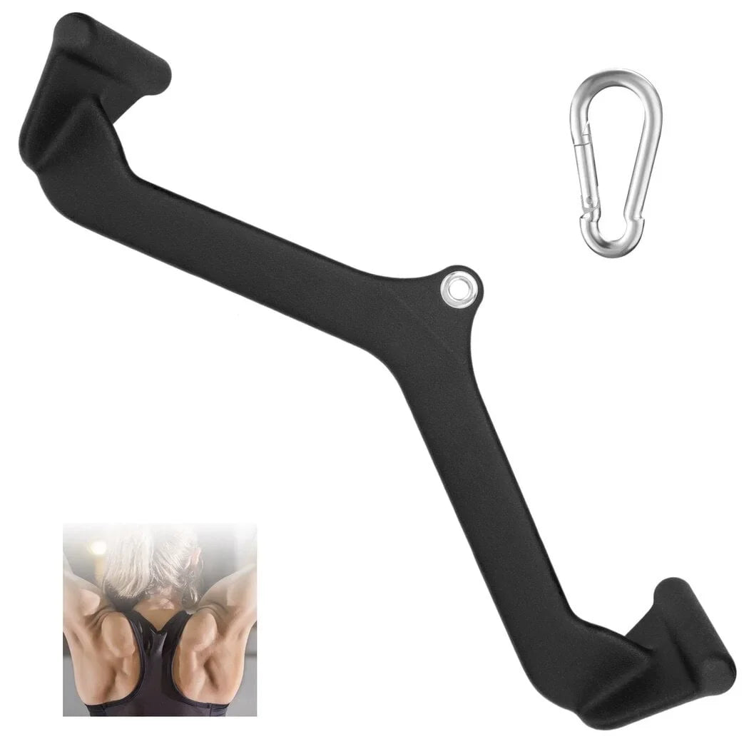 Gyms, Rowing and Fitness Gym for Lats Attachment with Pulley Machine Carabiner Trapezius Cable Handle Pull-down Muscles, Training, Bodybuilding, Sports V-bar, Back Rowing for