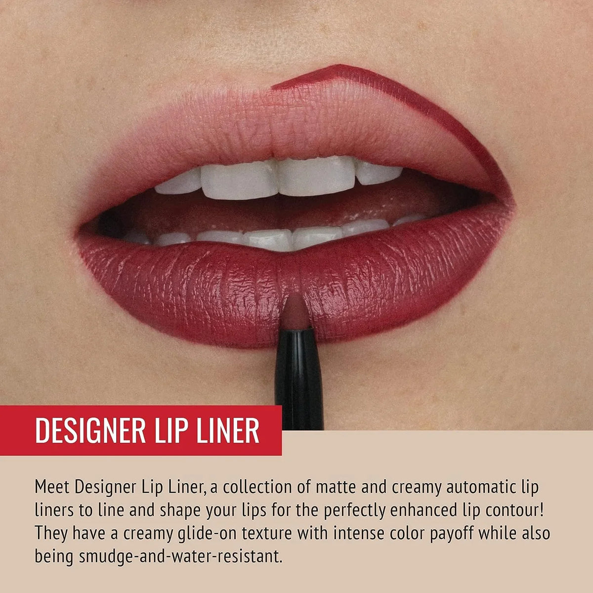 Designer Lip Get Liner Runway Liner Lip Rogue Sharpener, Matte Pencil, and the Garnet-Maroon Look
