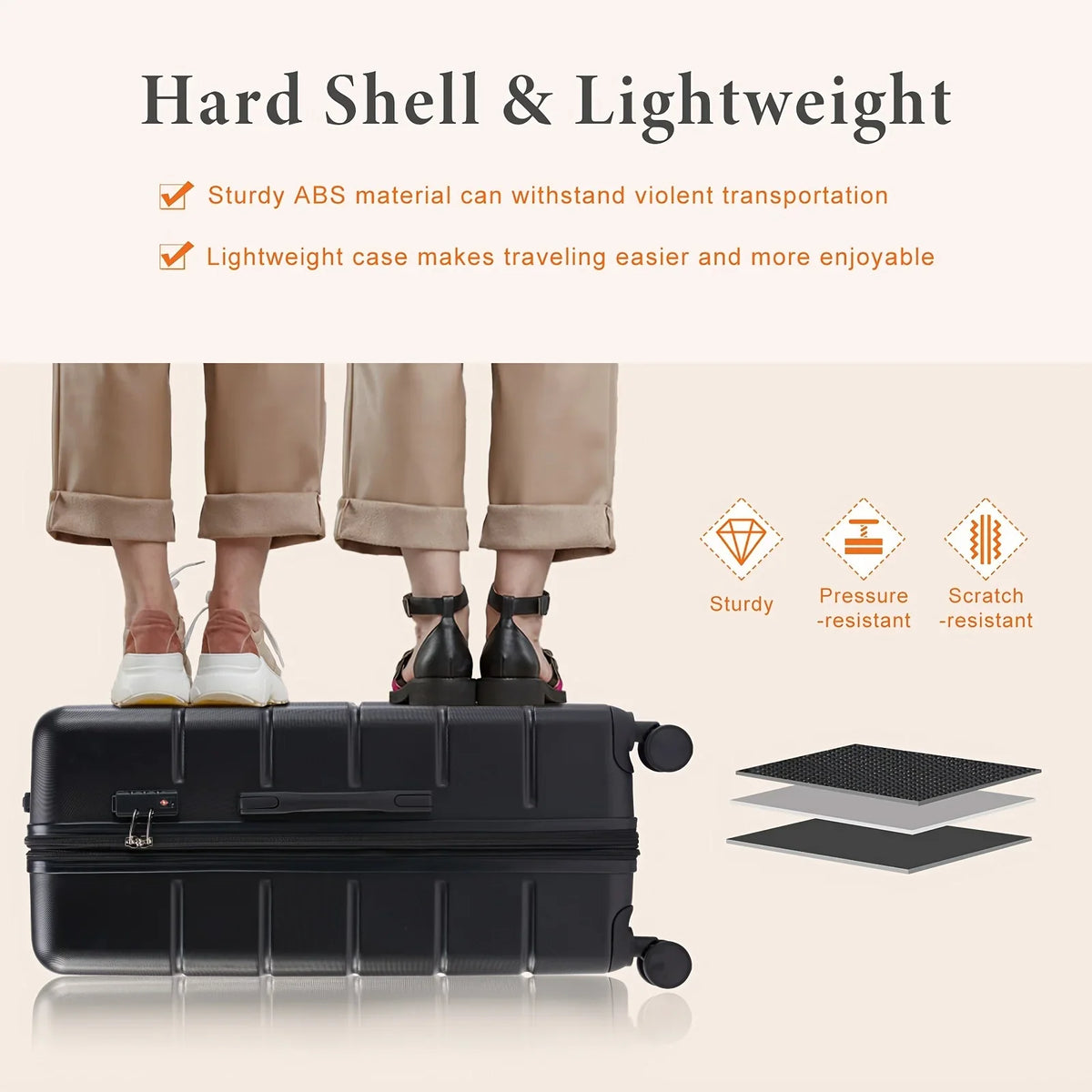 Carry-On Secure Spinner Trolley TSA Double Lock, Case Wheels Convenient – Jetsetters Durable for Lightweight – & Suitcase Travel