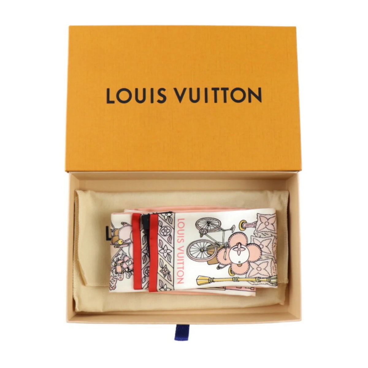 Rose Pre-Owned (Like Vuitton Bandeau Vivienne Multicolor Monogram Seek M77780 and Hide Silk New) Scarf Ribbon
