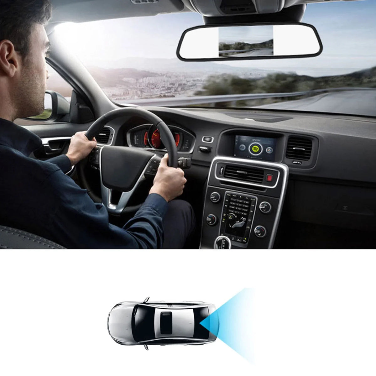 Monitor Mirror 2-DAY LCD Kit Mad TFT Universal Hornets Camera 5.0" + Car System Vehicle 170